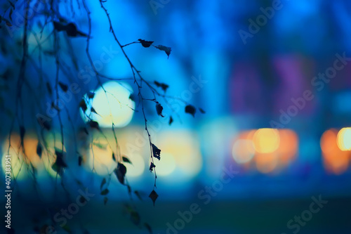 evening lights blurred background bokeh autumn  abstract city background  autumn