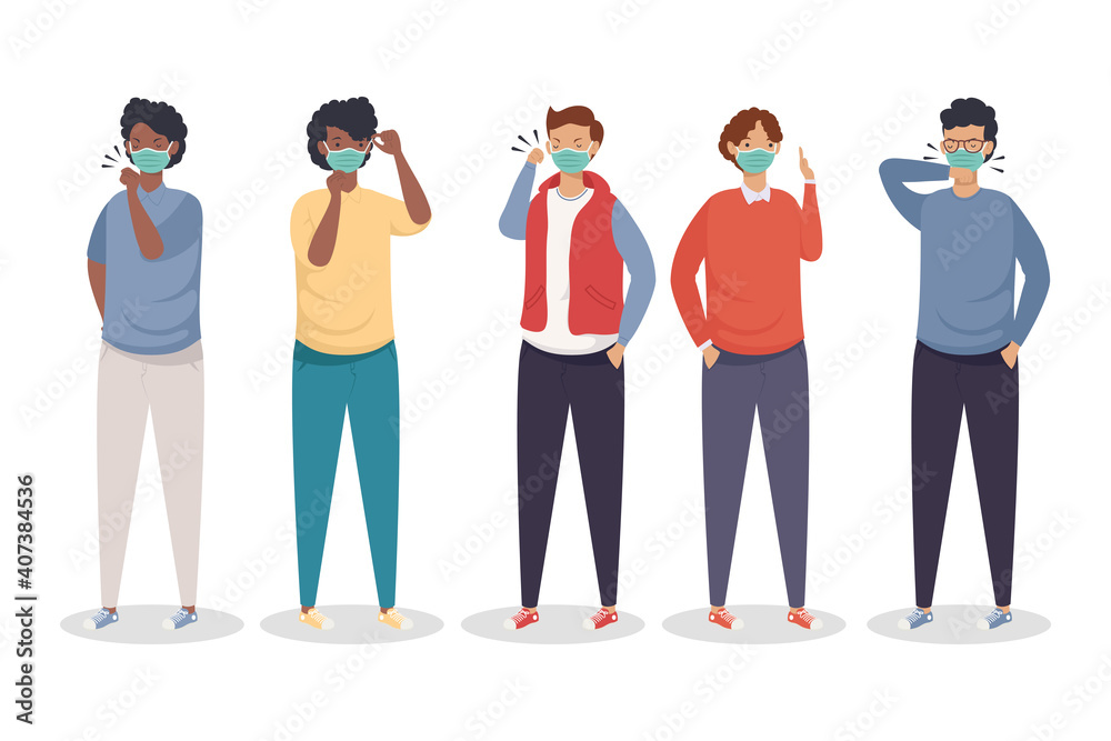 covid prevention, men young wearing medical face mask covid prevention, men young wearing medical face mask