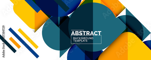 Clean minimal geometric abstract background with triangles and circles. Vector illustration for covers, banners, flyers and posters and other designs