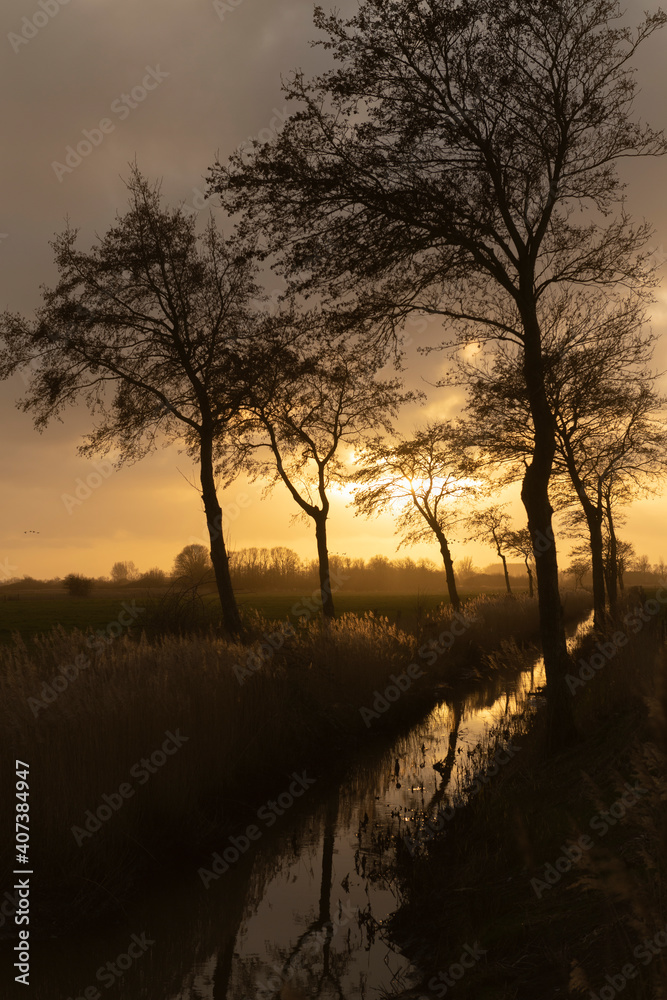 Fototapeta premium Winterliche Abendstimmung in Norden