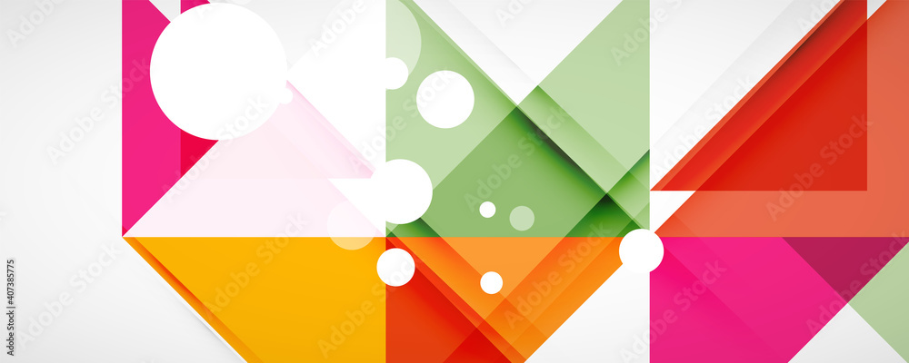 Geometric abstract background. Techno color triangle shapes. Vector illustration for covers, banners, flyers and posters and other designs