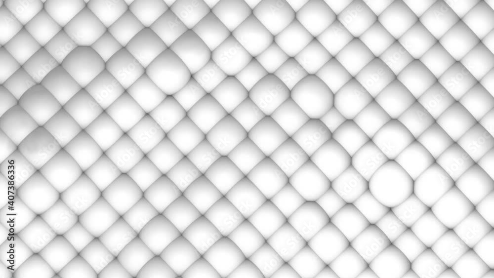 abstract white background with multiple spheres. 3d rendering, seamless loop