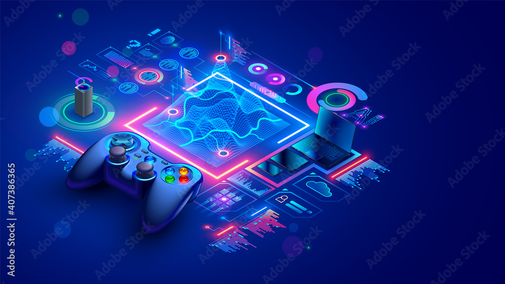 Free Vector  Strategy online games abstract concept illustration. pc