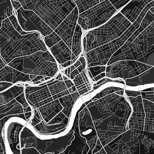 Knoxville, UnitedStates dark vector art map