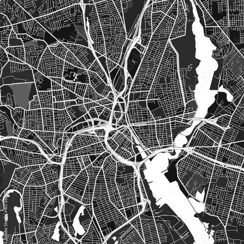 Providence, UnitedStates dark vector art map
