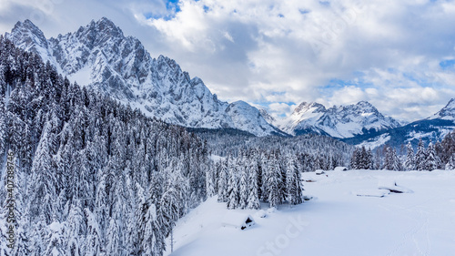 Mountain in the snow. Sappada, Geometries and panoramas from above. © Nicola Simeoni