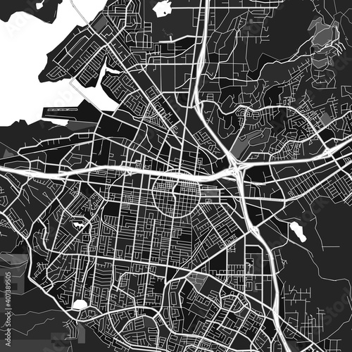 Corona, UnitedStates dark vector art map