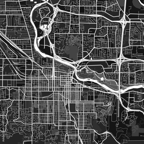 Eugene, UnitedStates dark vector art map