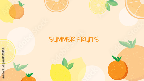 illustration of an summer fruits background
