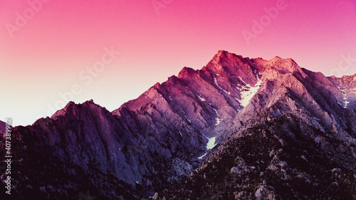Canvas Print sunset in the mountains