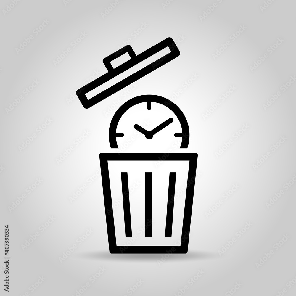時計とゴミ箱 タイムロスのアイコン Stock Vector Adobe Stock