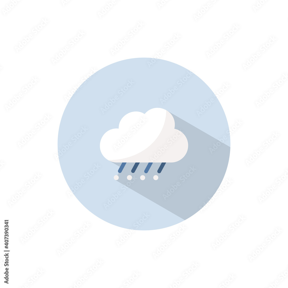 Sleet and cloud. Flat icon on a circle. Weather vector illustration Sleet and cloud. Flat icon on a circle. Weather vector illustration