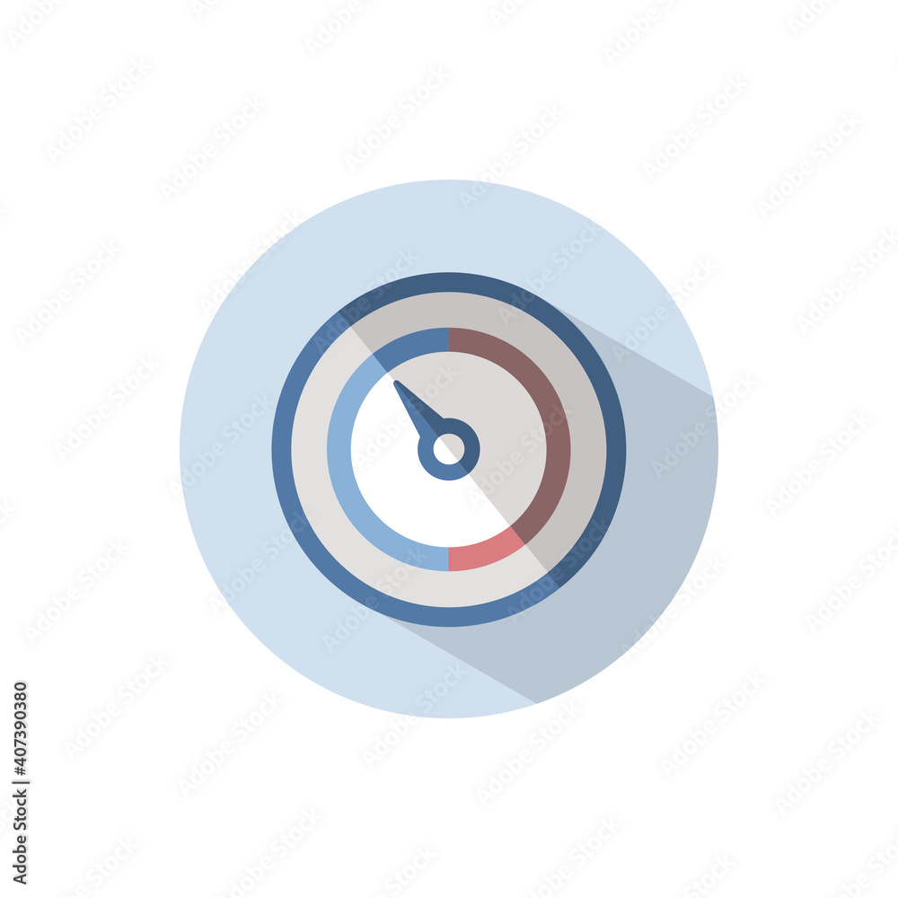 Barometer. Flat icon on a circle. Weather vector illustration Barometer. Flat icon on a circle. Weather vector illustration