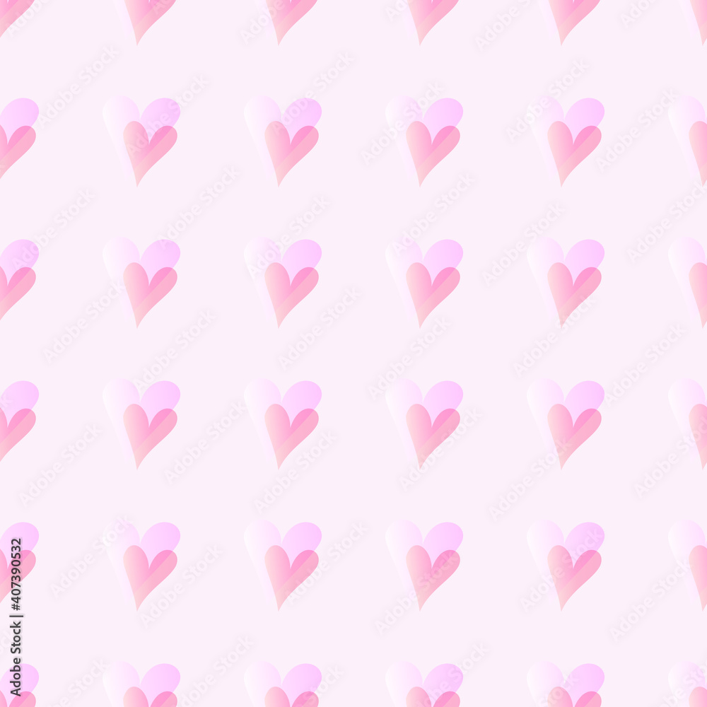 Pink heart seamless background vector, Doodle double heart geometric square repetitive minimalist pattern Pink heart seamless background vector, Doodle double heart geometric square repetitive minimalist pattern