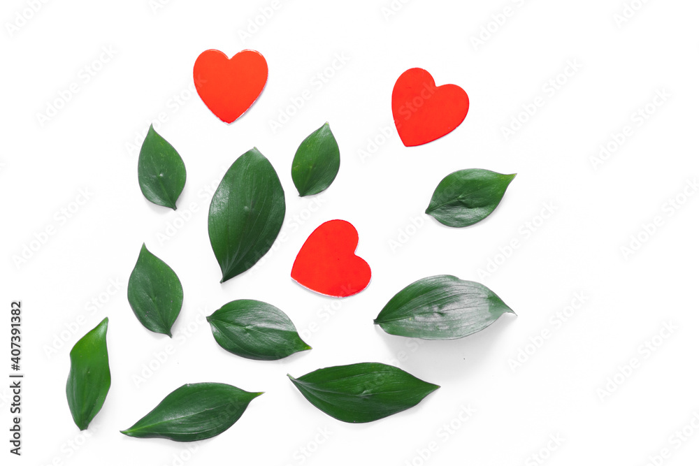 green real fresh leaves on isolated white background green real fresh leaves on isolated white background