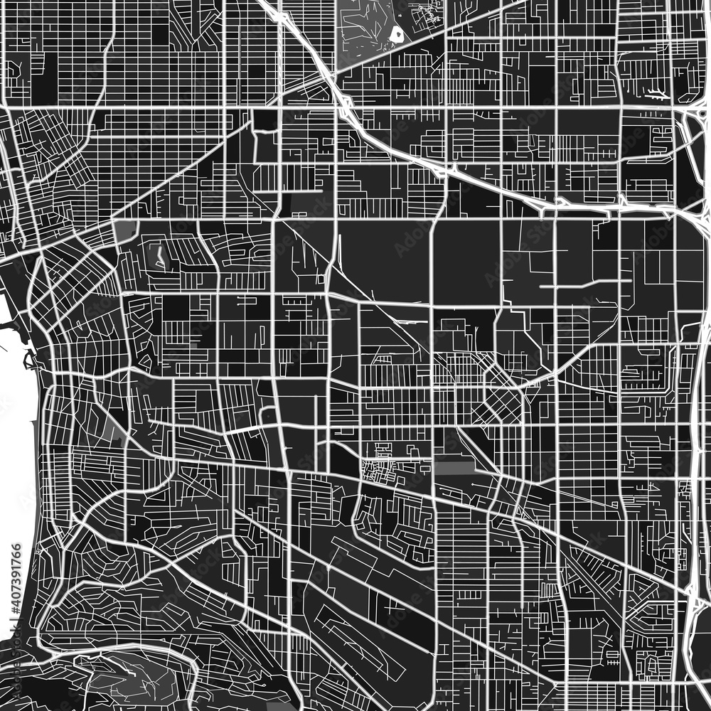 Torrance, UnitedStates dark vector art map