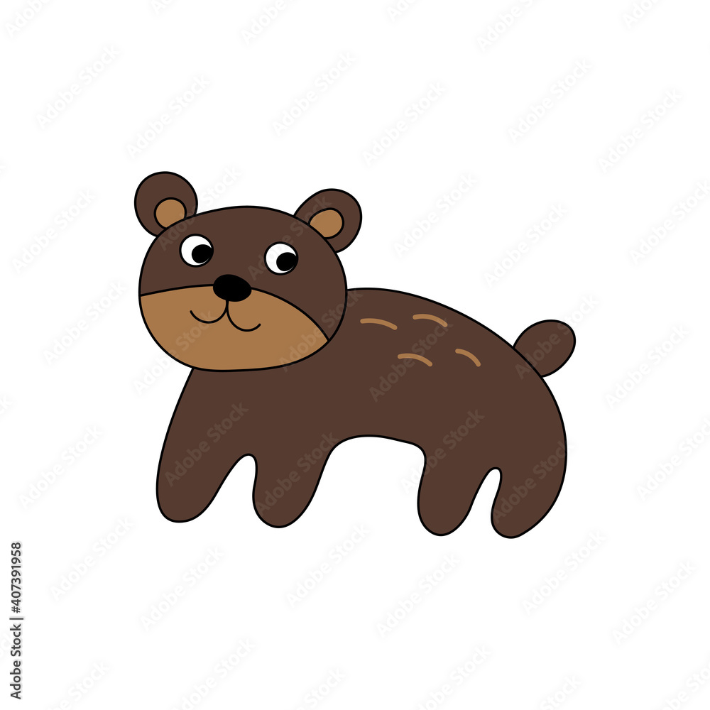 Hand-drawn bear isolated on white background. Vector illustration Hand-drawn bear isolated on white background. Vector illustration