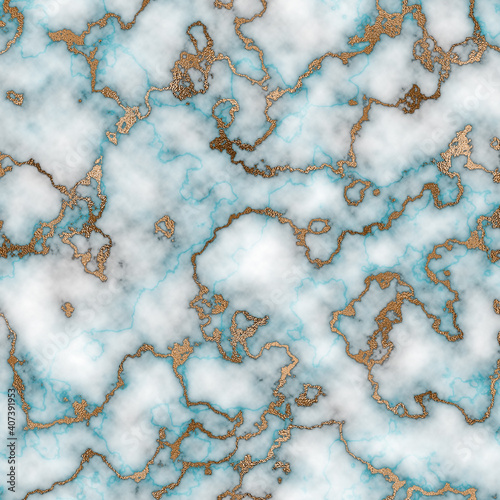 Luxurious white onyx marble texture with added gold and blue accents. Marble texture background