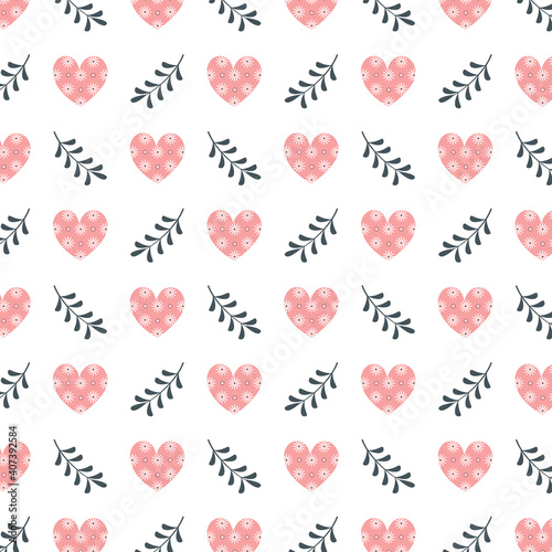seamless pattern of hearts on white background