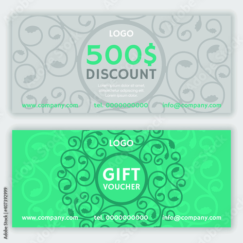 Discount voucher design. Vector illustration