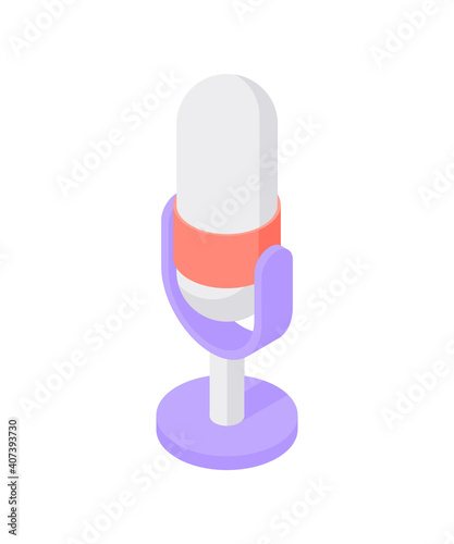 Cartoon colorful microphone design on white background