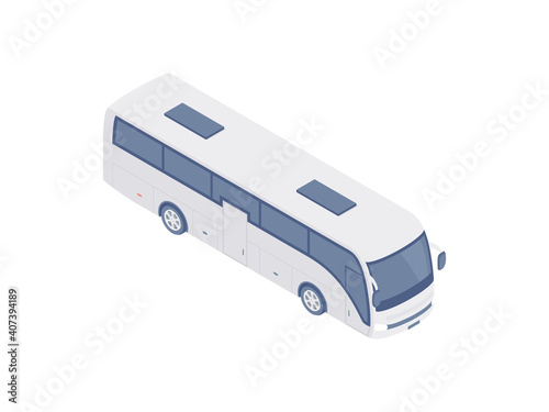 Cartoon vector template of modern passenger bus