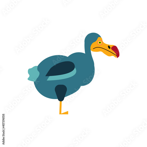 childish illustration of dodo bird on white background