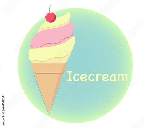 Ice cream cone logo for ice cream store