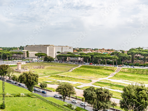 Panoramic view of the Circus Maximus Italian: Circo Massimo) in Rome, Italy