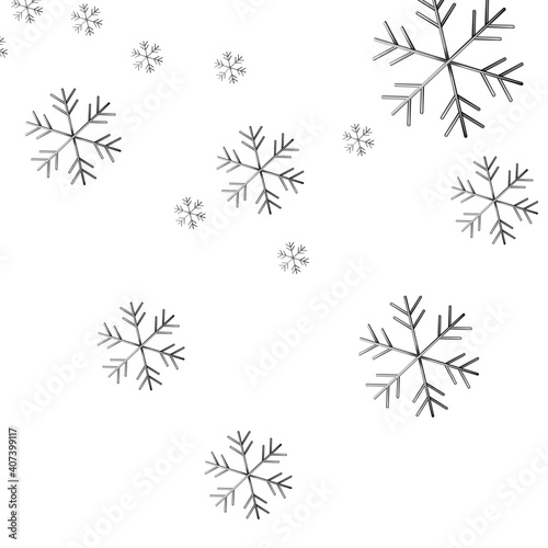  Cute snowflakes collection isolated on white background. Snow flat icons, silhouette. Nice element for Christmas banner, postcards. Christmas decoration.