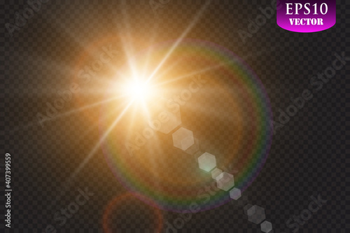 Vector transparent sunlight special lens flare light effect