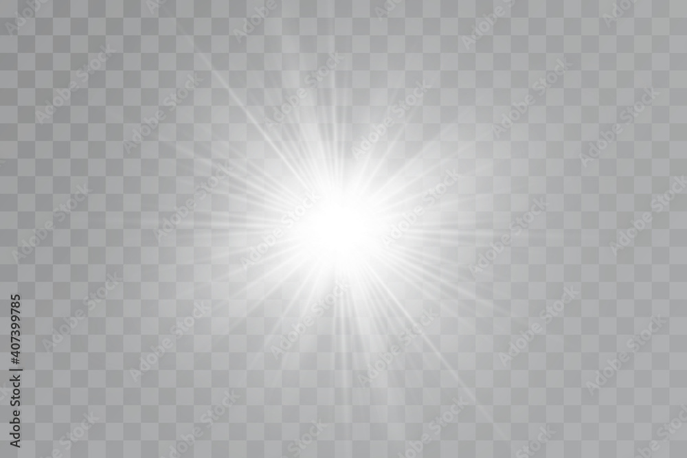Glow effect. Star on transparent background.Bright sun. Vector illustration. Glow effect. Star on transparent background.Bright sun. Vector illustration.