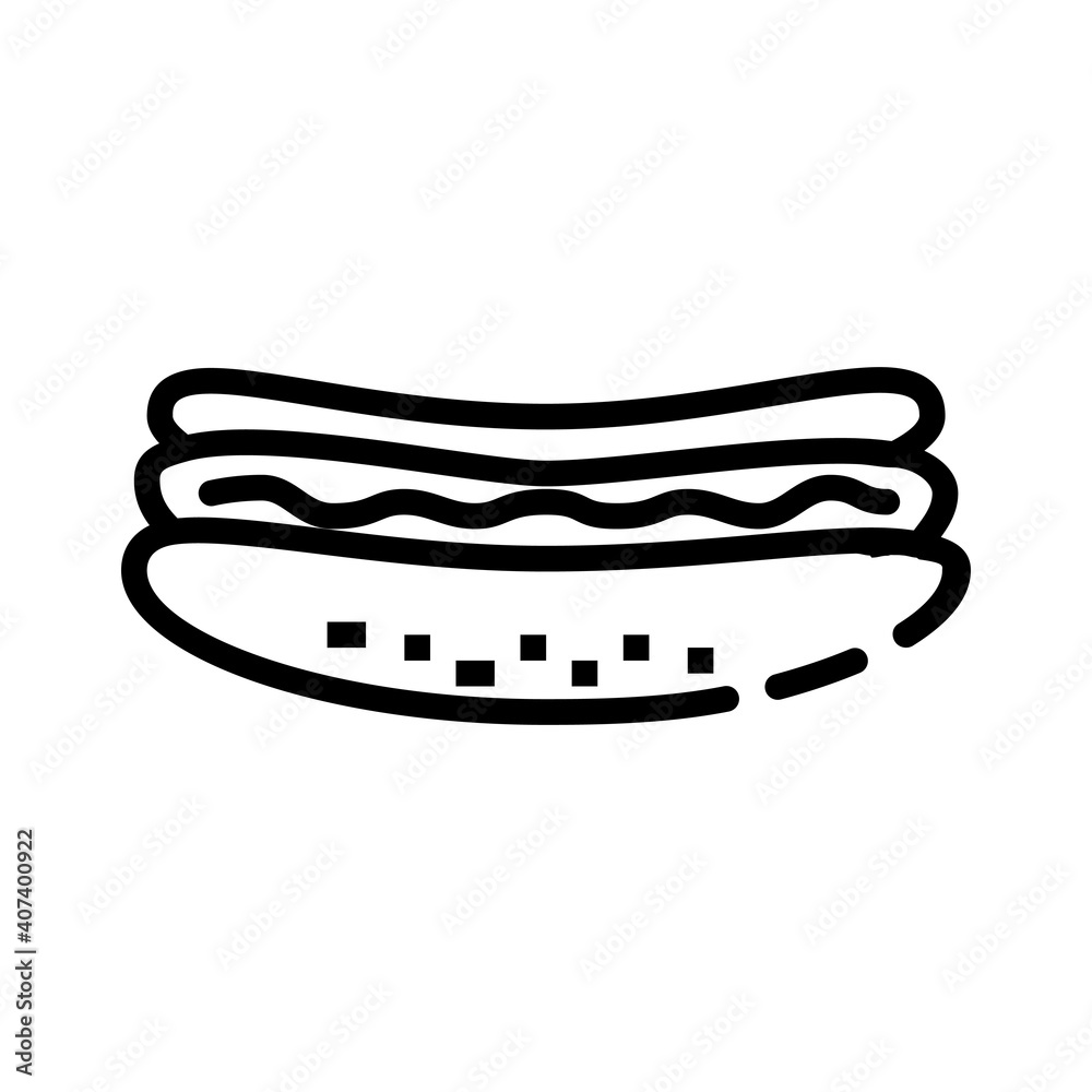 Hotdog Food Icon. Vector Design Illustration Sign. Hotdog Food Icon. Vector Design Illustration Sign.