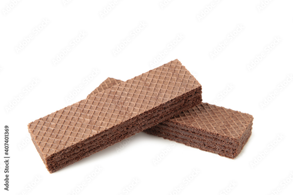 Chocolate wafers isolated on a white background Chocolate wafers isolated on a white background