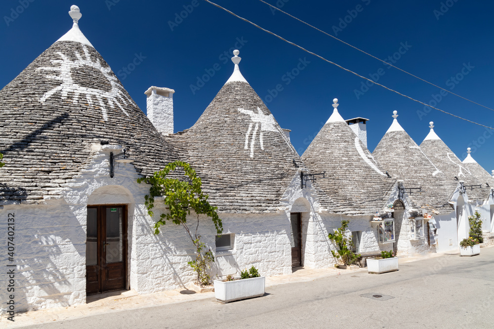 Trulli houses in Alberobello, UNESCO site, Apulia region, Italy