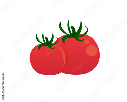 Two red Thomato icon. Vector image. Food.