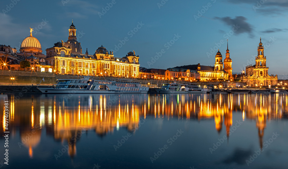 Old Europe,Germany, Dresden, Labe river, Elbe Valley