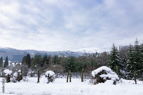 snowy landscape in the basque coountry