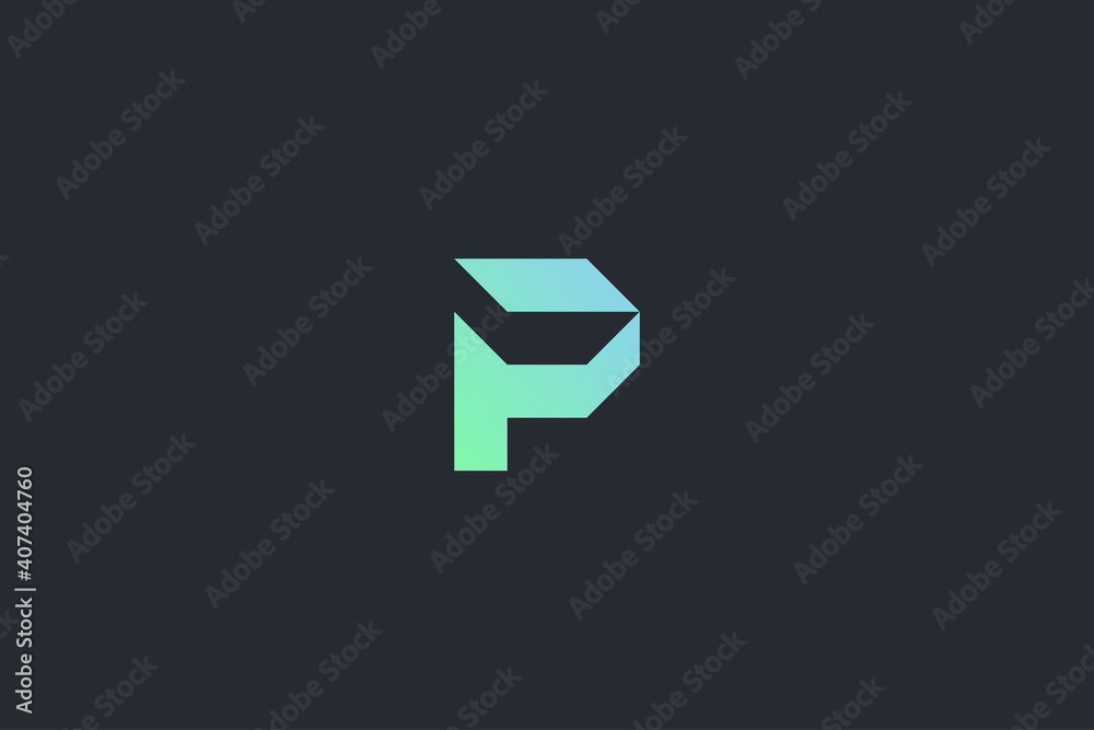 Minimal Modern Technology Abstract Letter P Dark Background Logo Template Minimal Modern Technology Abstract Letter P Dark Background Logo Template