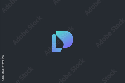 Minimal Modern Technology Abstract Letter P Dark Background Logo Template