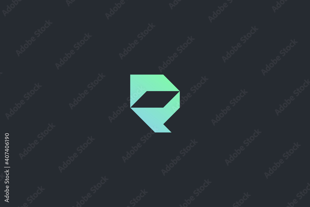 Minimal Modern Technology Abstract Letter Q Dark Background Logo Template