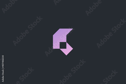 Minimal Modern Technology Abstract Letter Q Dark Background Logo Template