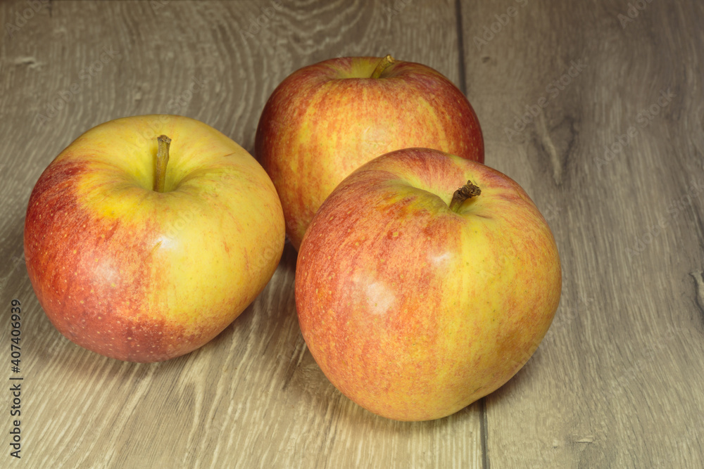 Juicy apples looks like summer colors in winter. Juicy apples looks like summer colors in winter.