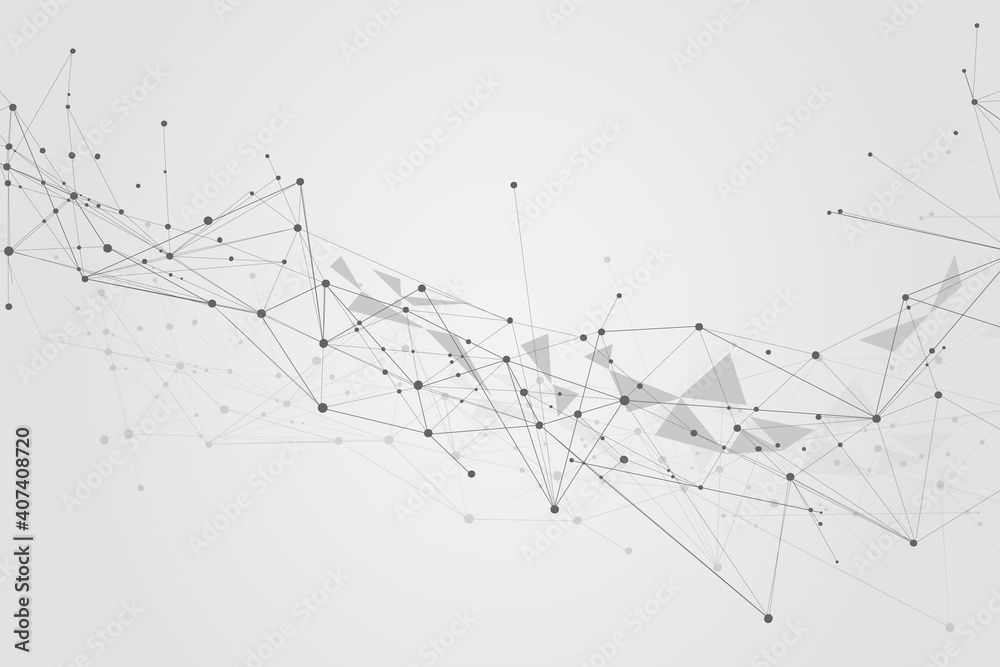 Abstract connecting dots, Polygonal background, technology design, vector illustration