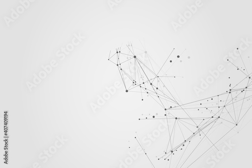 Abstract connecting dots, Polygonal background, technology design, vector illustration