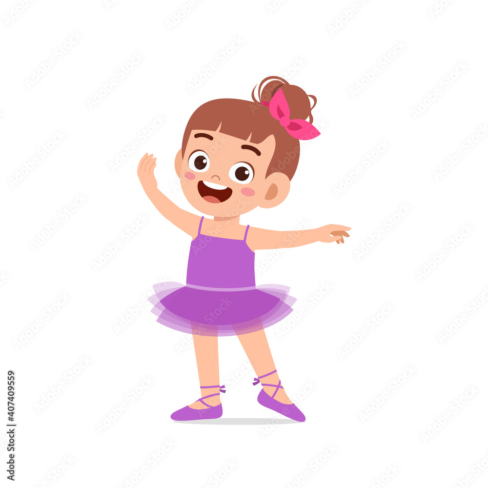 little girl wear beautiful ballerina costume and dance little girl wear beautiful ballerina costume and dance