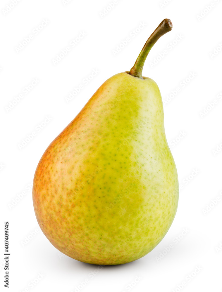 Pear isolated. Green pear on white background. Pear with clipping path. Pear isolated. Green pear on white background. Pear with clipping path.