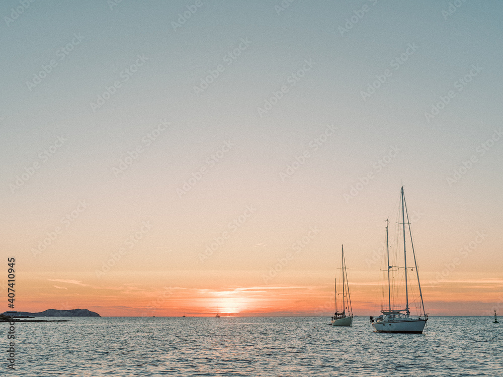 Ibiza Sailing Boats During Sunset | Fine Art Travel Photography
