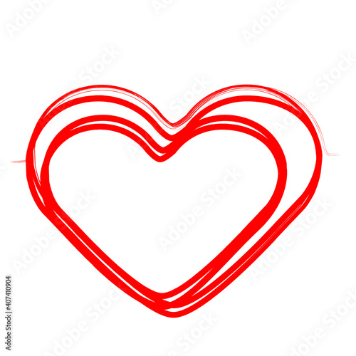 Set of Hearts . One line Shapes for your design. Valentine's Day signs. Vector illustration.