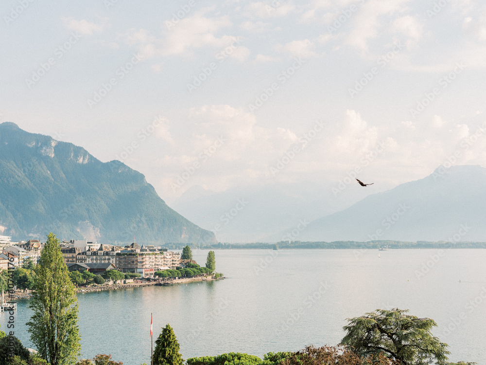 Dreamy Lake with Mountains | Art Travel Photography | Lake Geneva in Switzerland